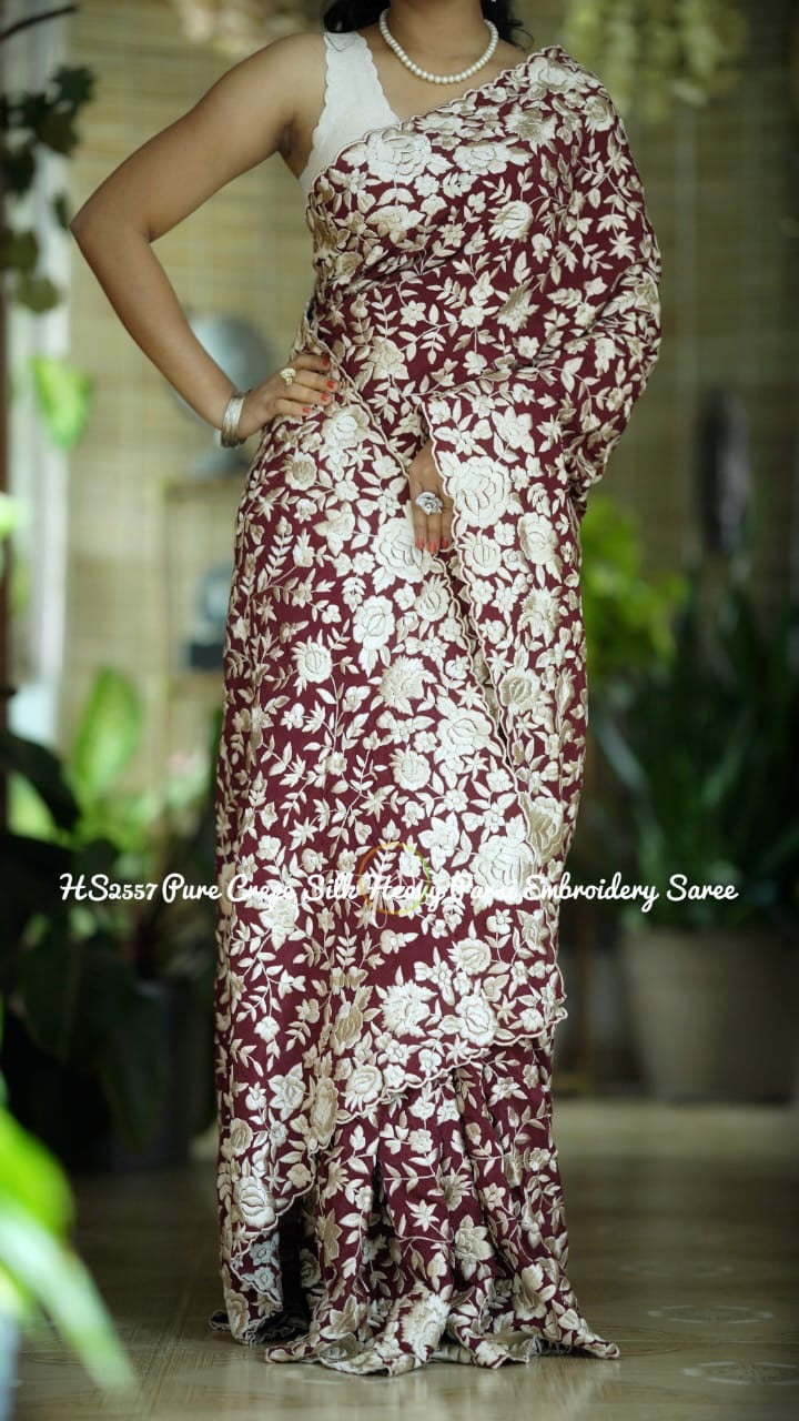Vanisha Parsi Inspired Embroidery Sarees ExclusiveSaree - Saffronfashionindia