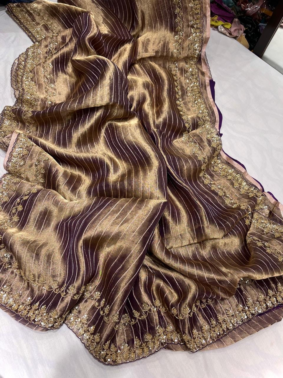 Ravish Tissue saree Handwork Saree Women Classy sarees - Saffronfashionindia