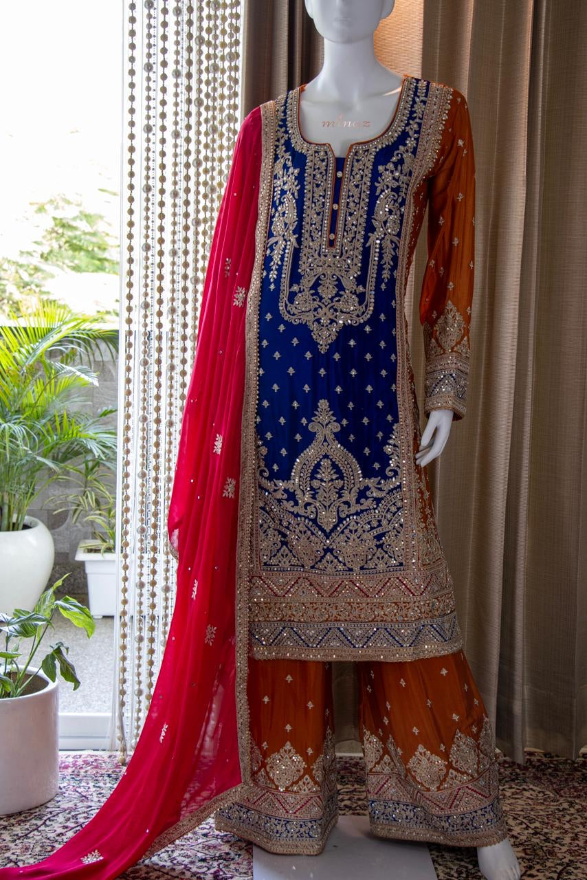 Pakistani inspired gharara Dress traditional dress - Saffronfashionindia