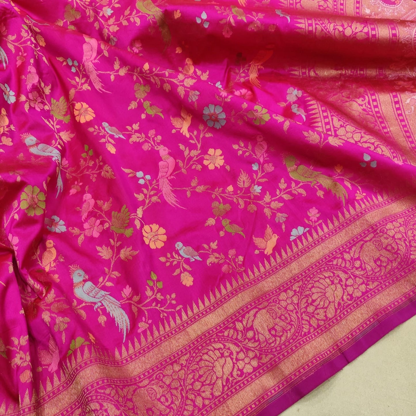 Nikashi embroidered saree Karan silk saree Indian wedding sari Saffronfashionindia