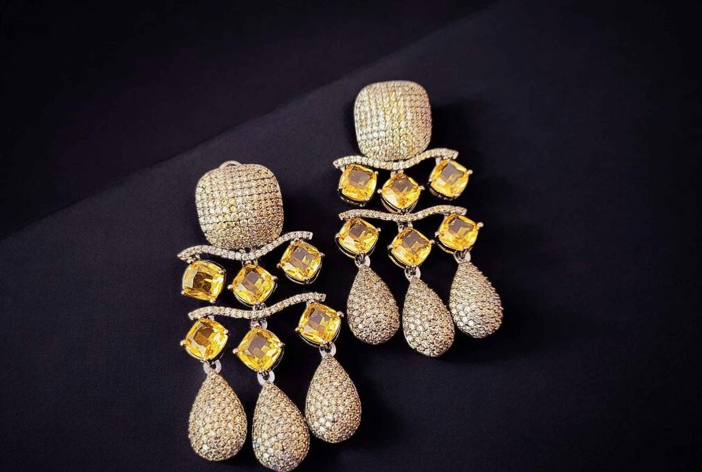 Cocktail earrings Partywear earrings stone earrings Saffronfashionindia
