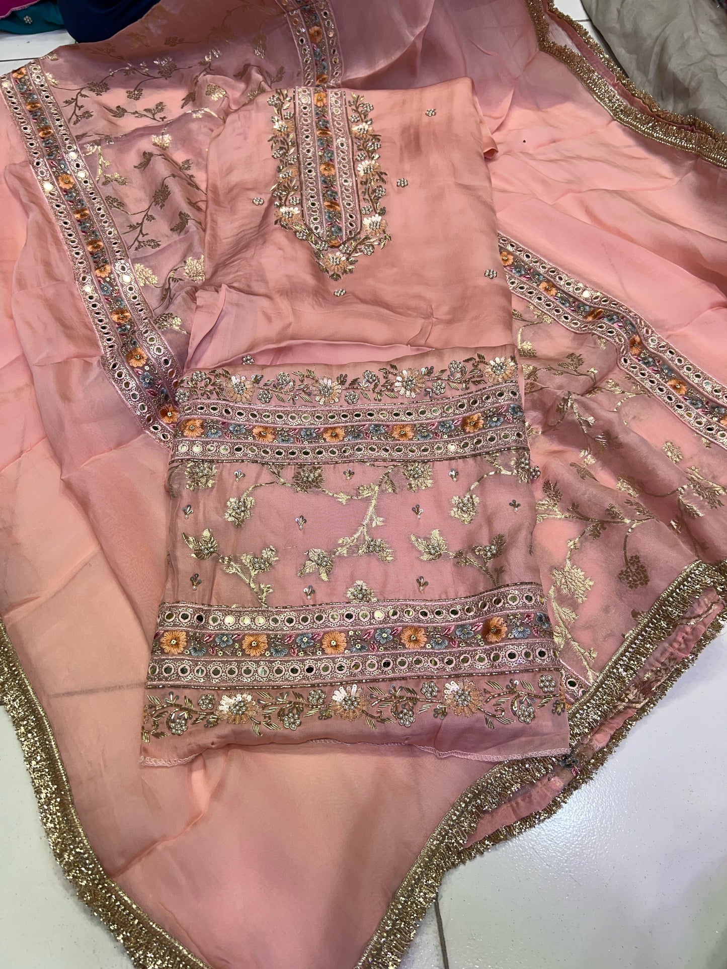Mohini Satin Crepe Salwar Suit Indian punjabi suit - Saffronfashionindia