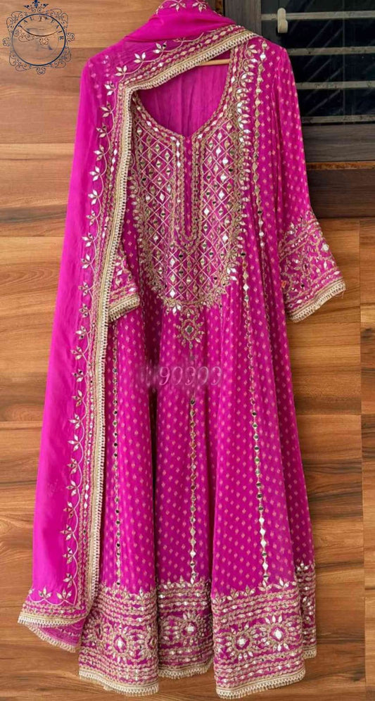 Designer inspired stitched Anarkali dress bridesmaids dresses SaffronFashion