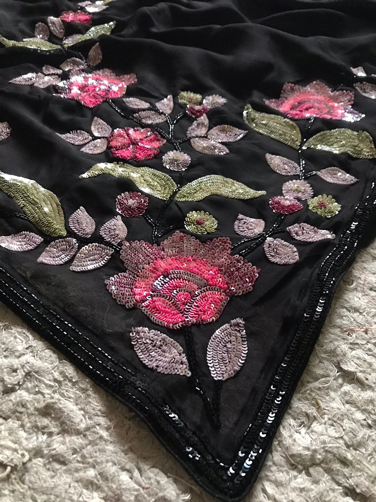 Elegant premium saree floral sari blouse partywear sarees Saffronfashionindia