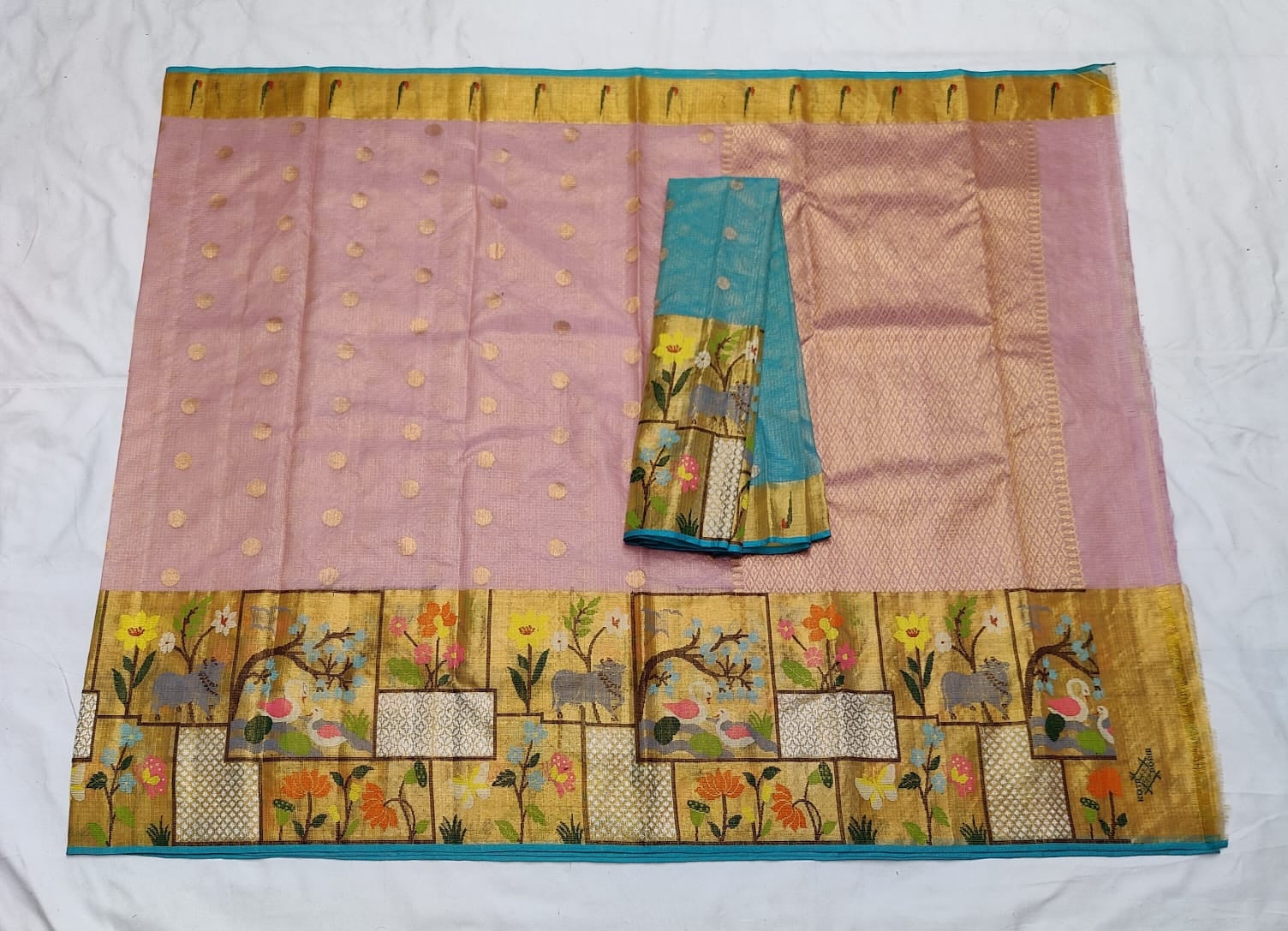 Kareeba tissue zari kota sarees traditional saree - Saffronfashionindia