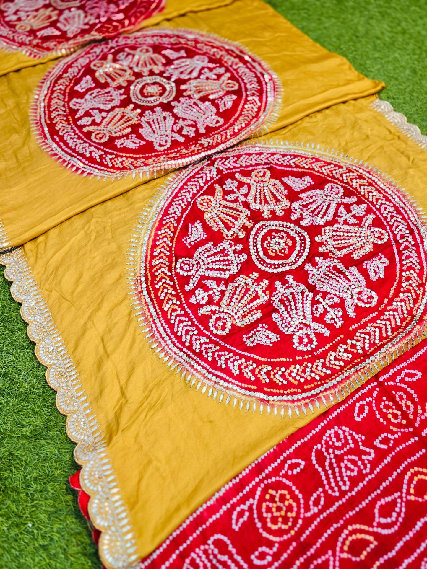 Ramani gajji silk saree Bandhani saree luxury sari Saffronfashionindia