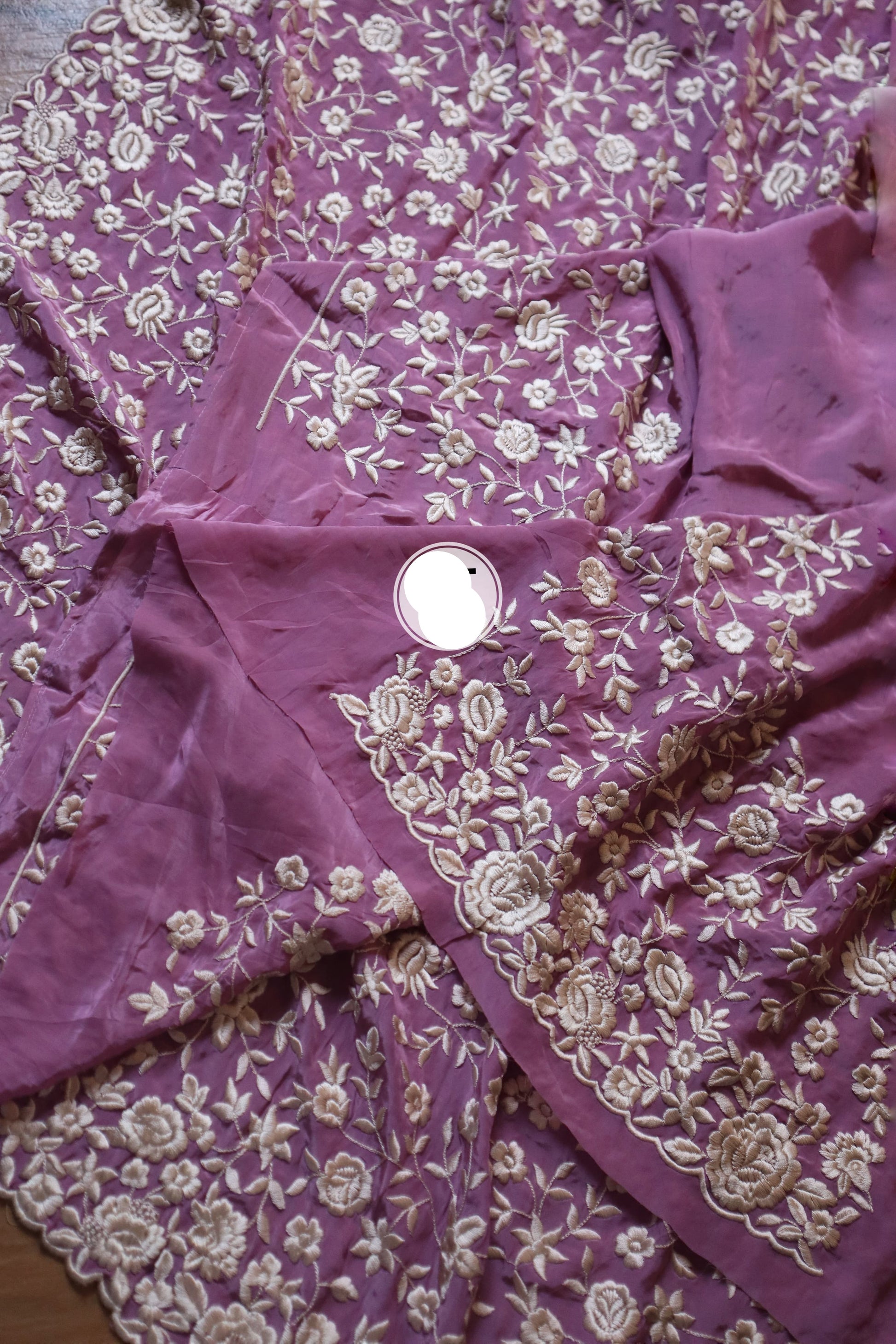 Luvisha Parsi inspired saree crepe beautiful sarees - Saffronfashionindia