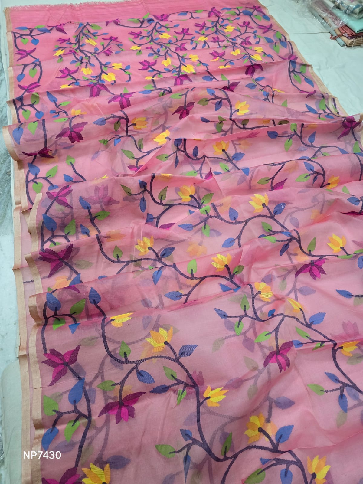 Muslin Handwoven Jamdani saree Indian sarees premium sari - Saffronfashionindia