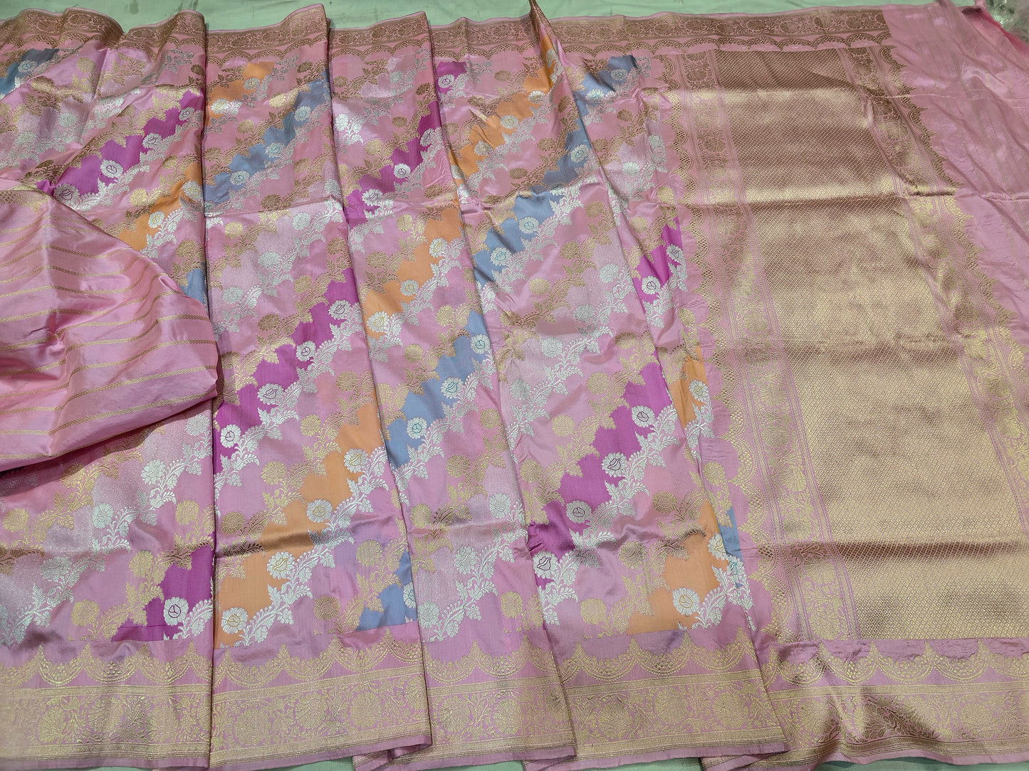 Rushika rangkat saree Banarsi saree traditional sari Indian saree rangkat sarees - Saffronfashionindia