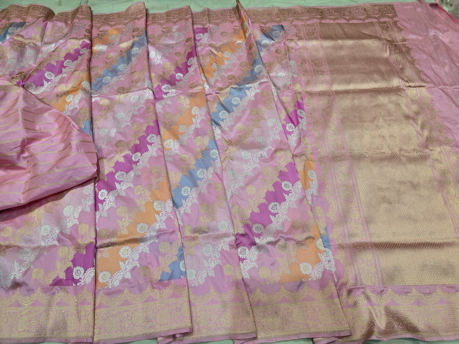 Rushika rangkat saree Banarsi saree traditional sari Indian saree rangkat sarees - Saffronfashionindia