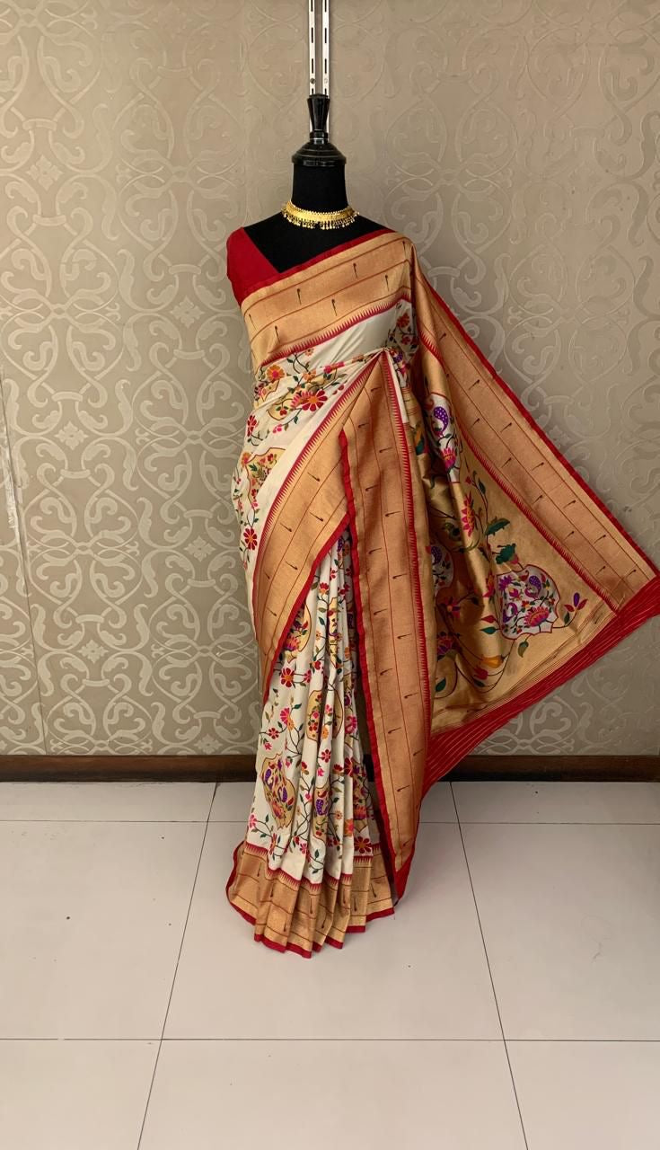 Maharani styled inspired Paithani saree - Saffronfashionindia