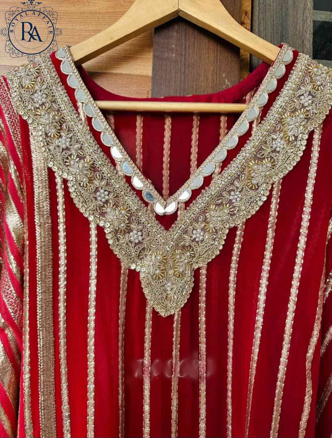 Partywear Kaftan Set Georgette kaftan set SaffronFashion