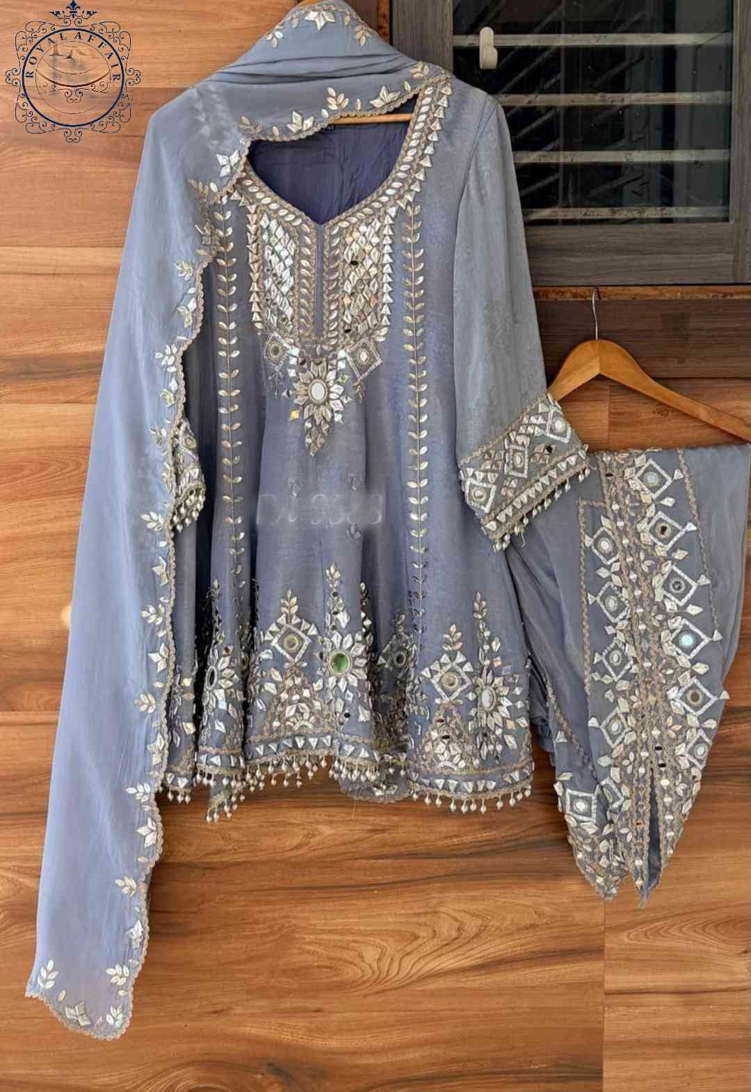 Designer inspired stitched dress wedding dresses gottapatti dress for women SaffronFashion