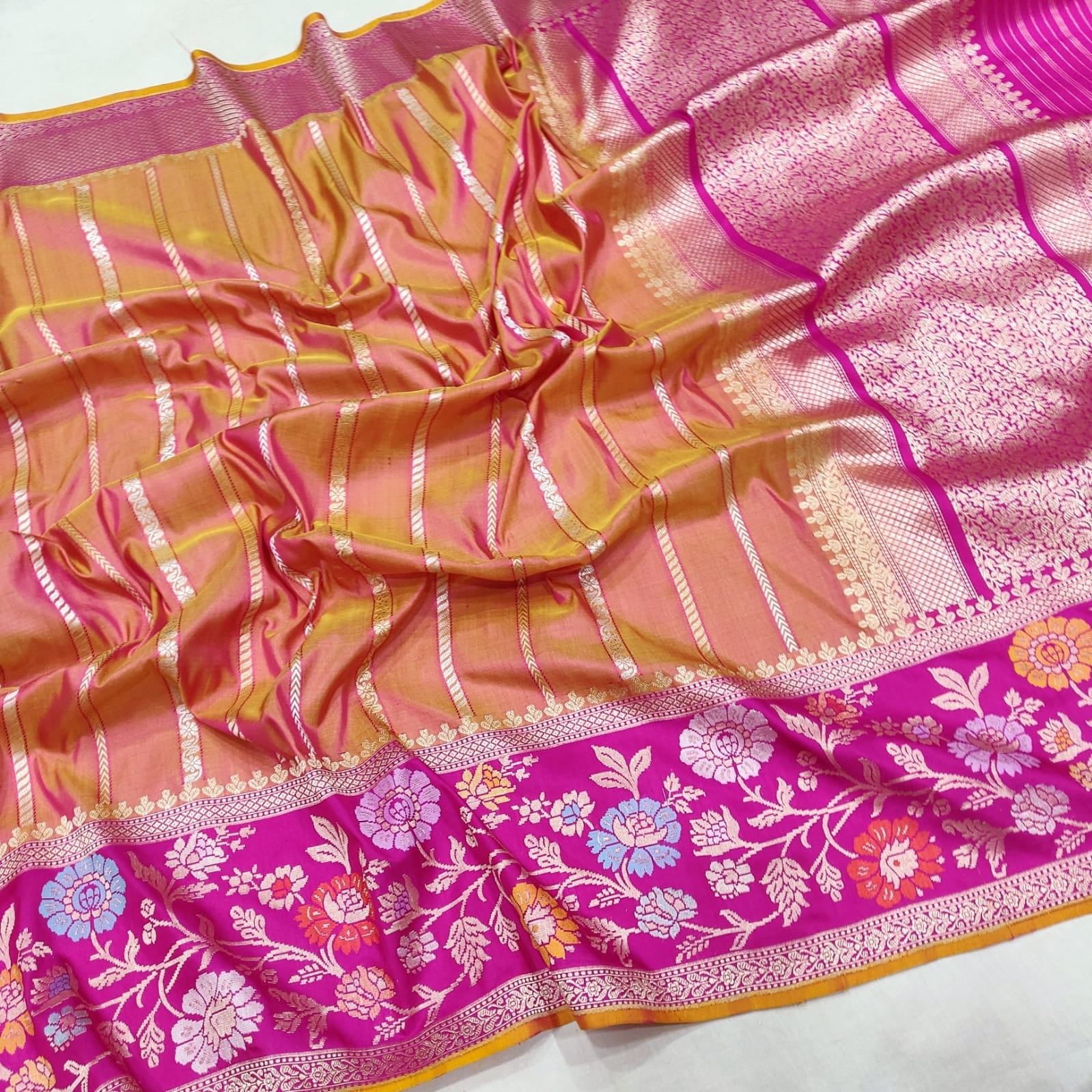 Murteeba katan silk handwoven sarees - Saffronfashionindia