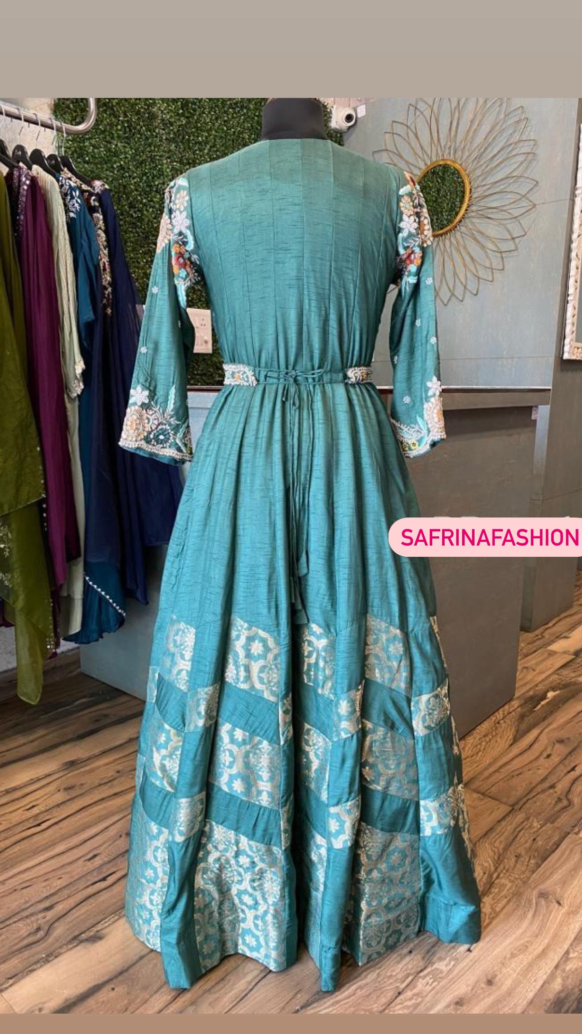 Turquoise Indowestern dress Indian Pakistani Dress - Saffronfashionindia