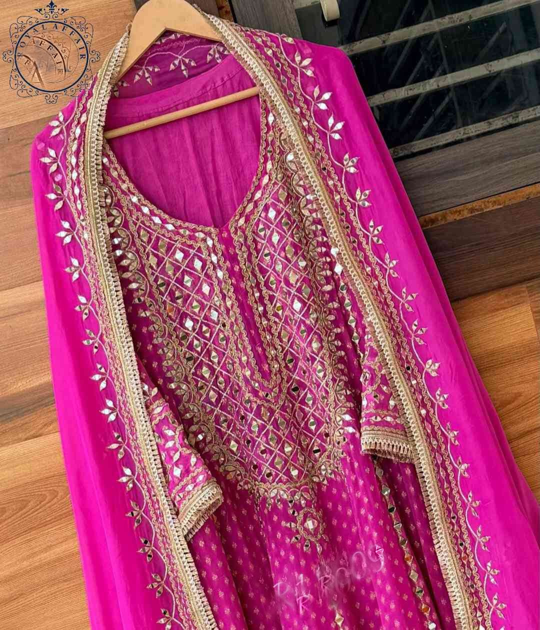 Designer inspired stitched Anarkali dress bridesmaids dresses SaffronFashion