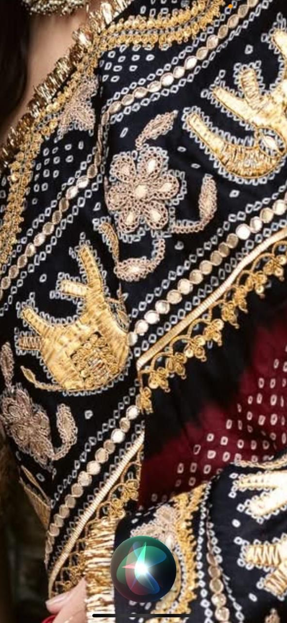 Rajjo Bandhani saree gajji silk saree traditional sari blouse - Saffronfashionindia