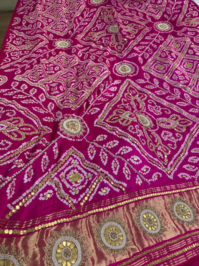 Pink gottapatti zardosi exclusive dupatta - Saffronfashionindia