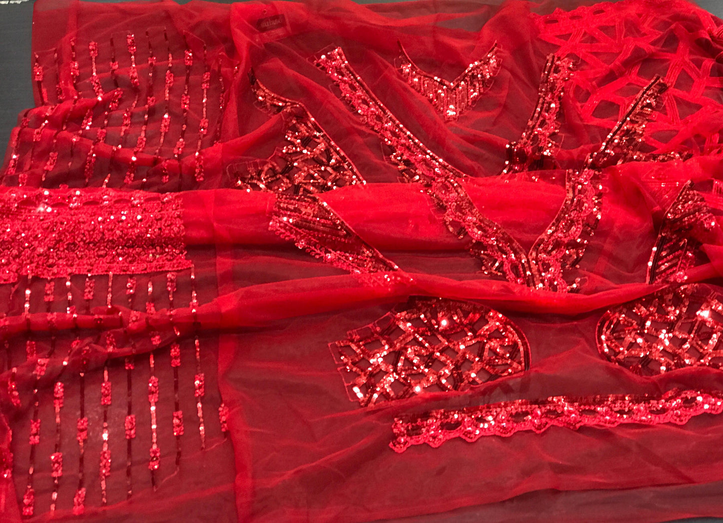 Red Velvet saree bridal saree Indian dresses SaffronFashion