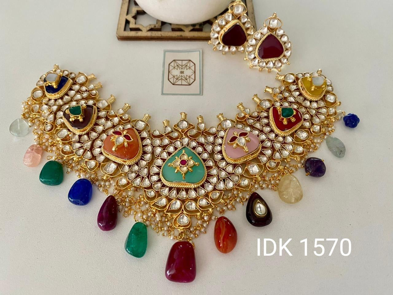 Na ratan Inspired Kundan Necklace Set Bridal Kundan Set - Saffronfashionindia