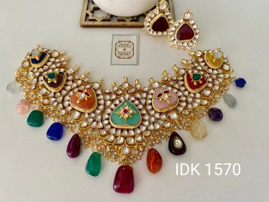 Na ratan Inspired Kundan Necklace Set Bridal Kundan Set - Saffronfashionindia
