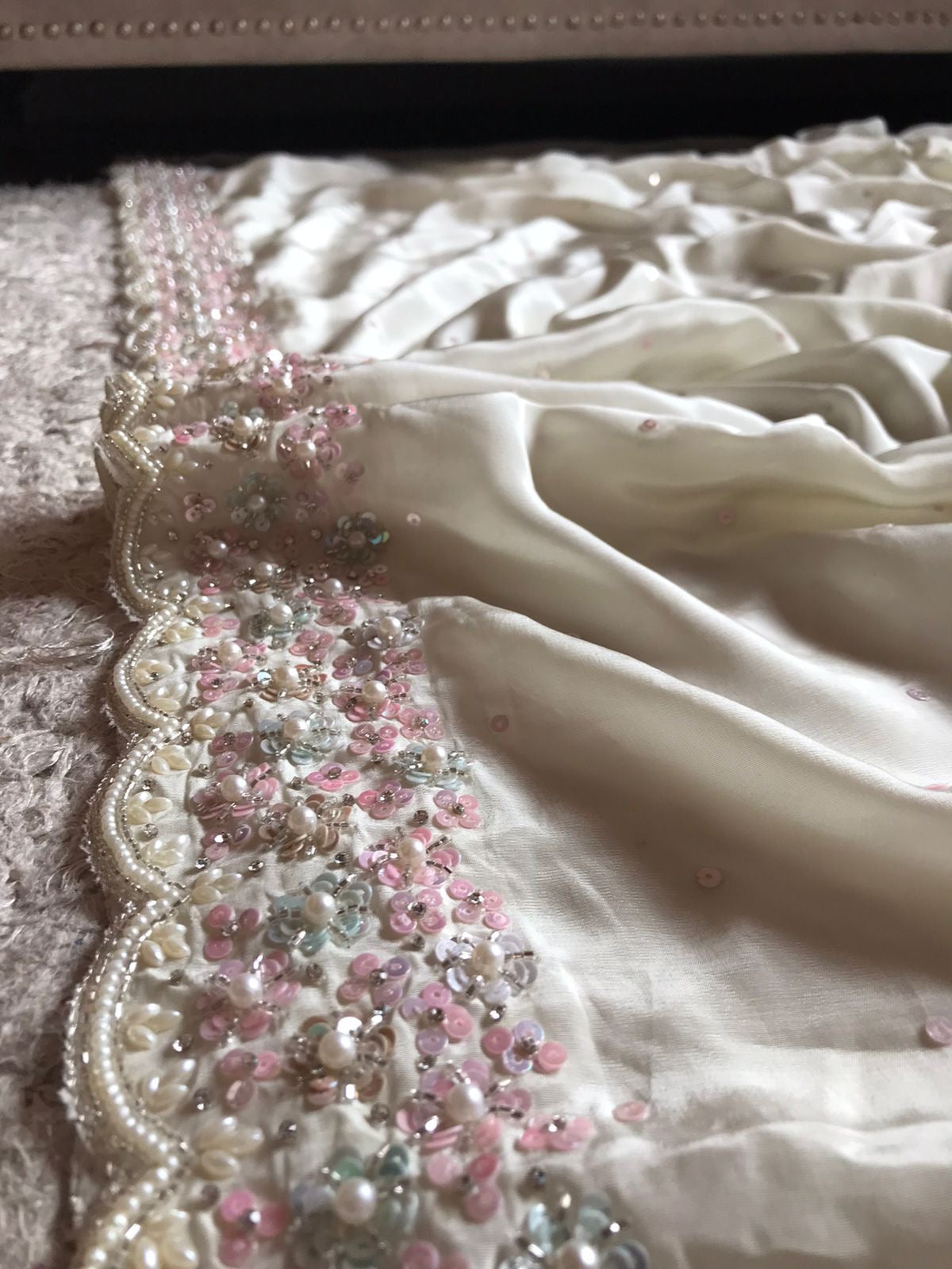 Cristmas Inspired luxury Crepe Silk Sarees - Saffronfashionindia
