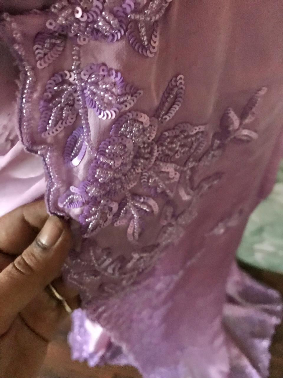 Lilac Satin organza silk saree Partywear sarees Indian sari SaffronFashion