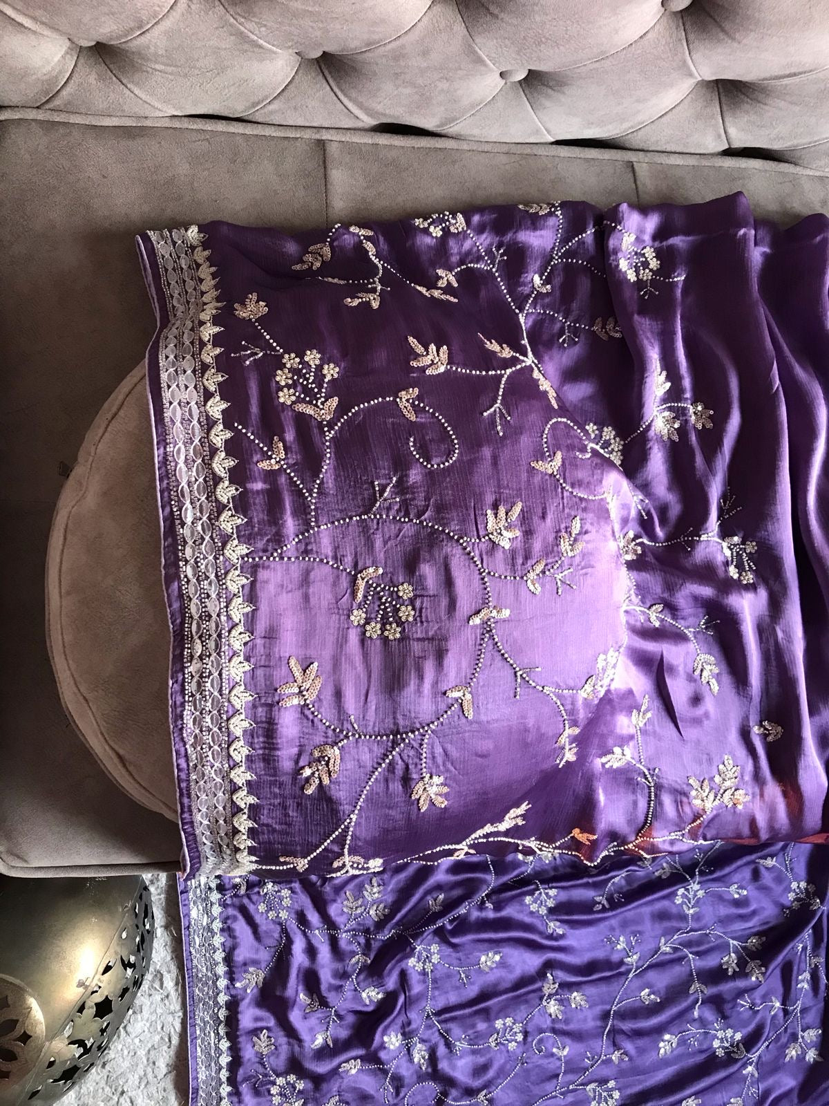 Pearl Lavender Rich Premium Saree Reception Saree - Saffronfashionindia