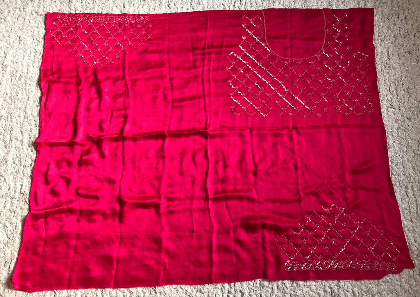 Pink Satin Dilk Saree Luxury Sequins Sari - Saffronfashionindia