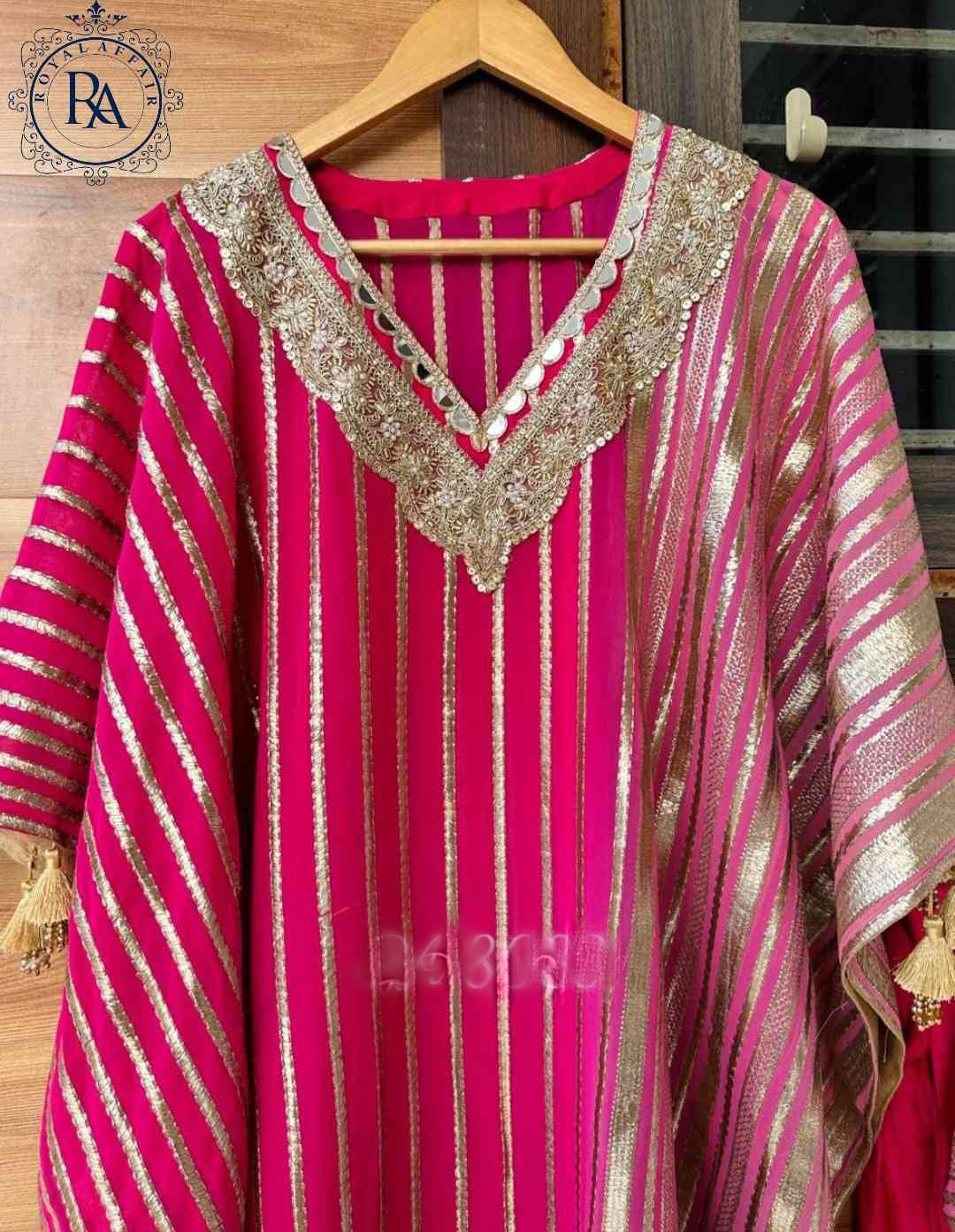 Partywear Kaftan Set Georgette kaftan set SaffronFashion