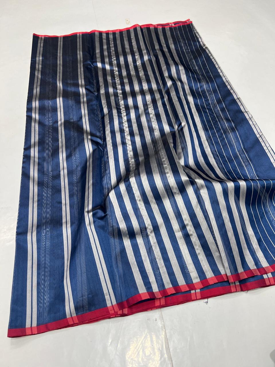 Blue Chanderi Saree Trendy sari - Saffronfashionindia