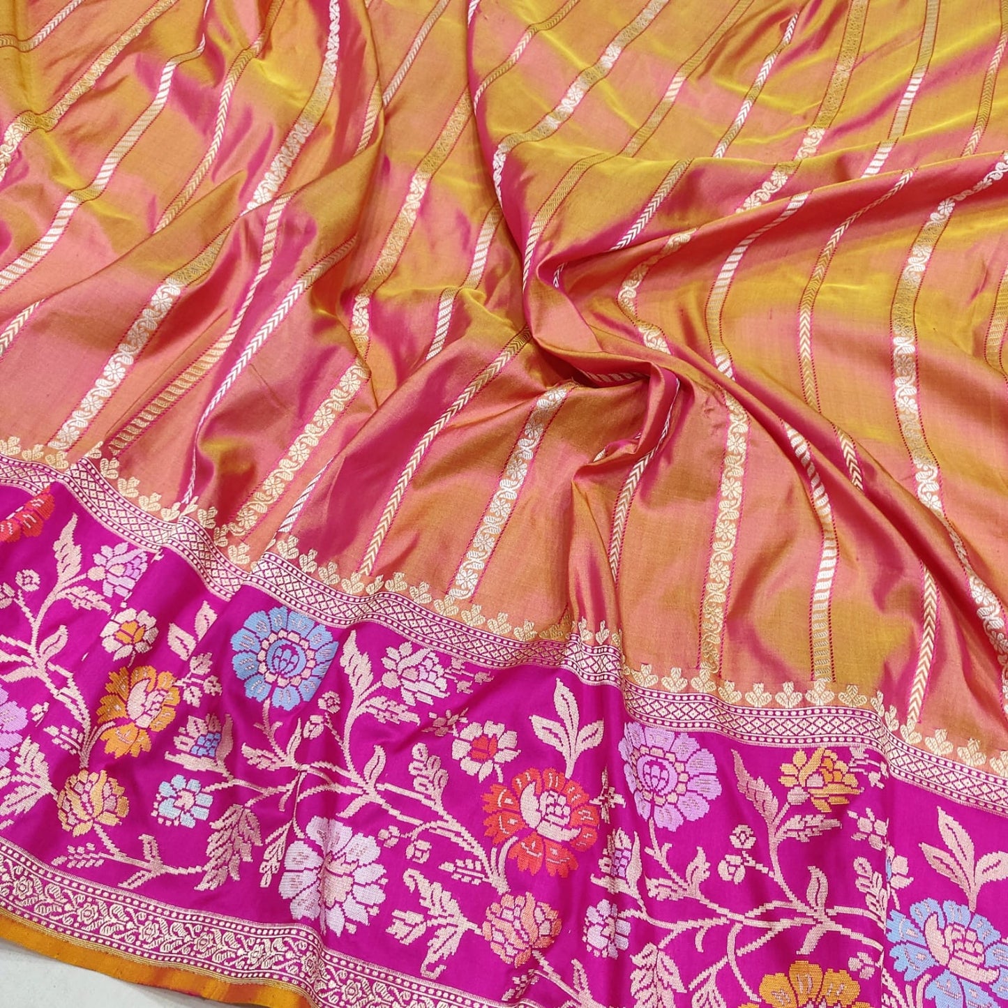 Murteeba katan silk handwoven sarees - Saffronfashionindia