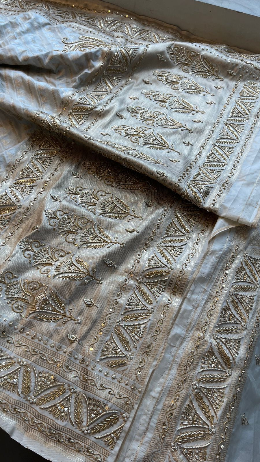 Navesha zardosi Katan silk saree Indian sarees SaffronFashion
