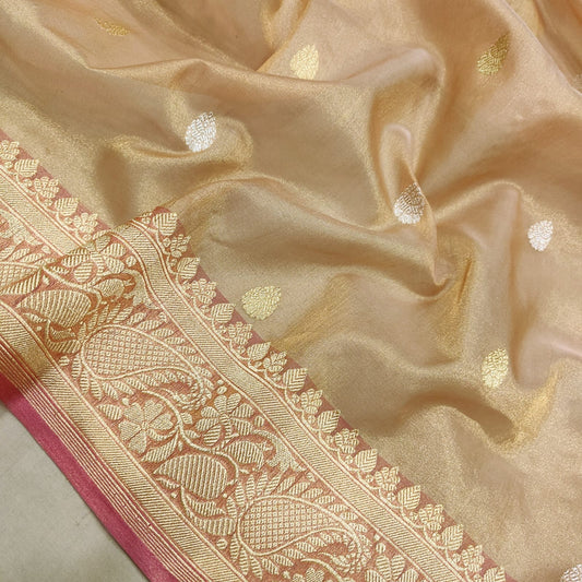 Lilac tissue handwoven saree - Saffronfashionindia