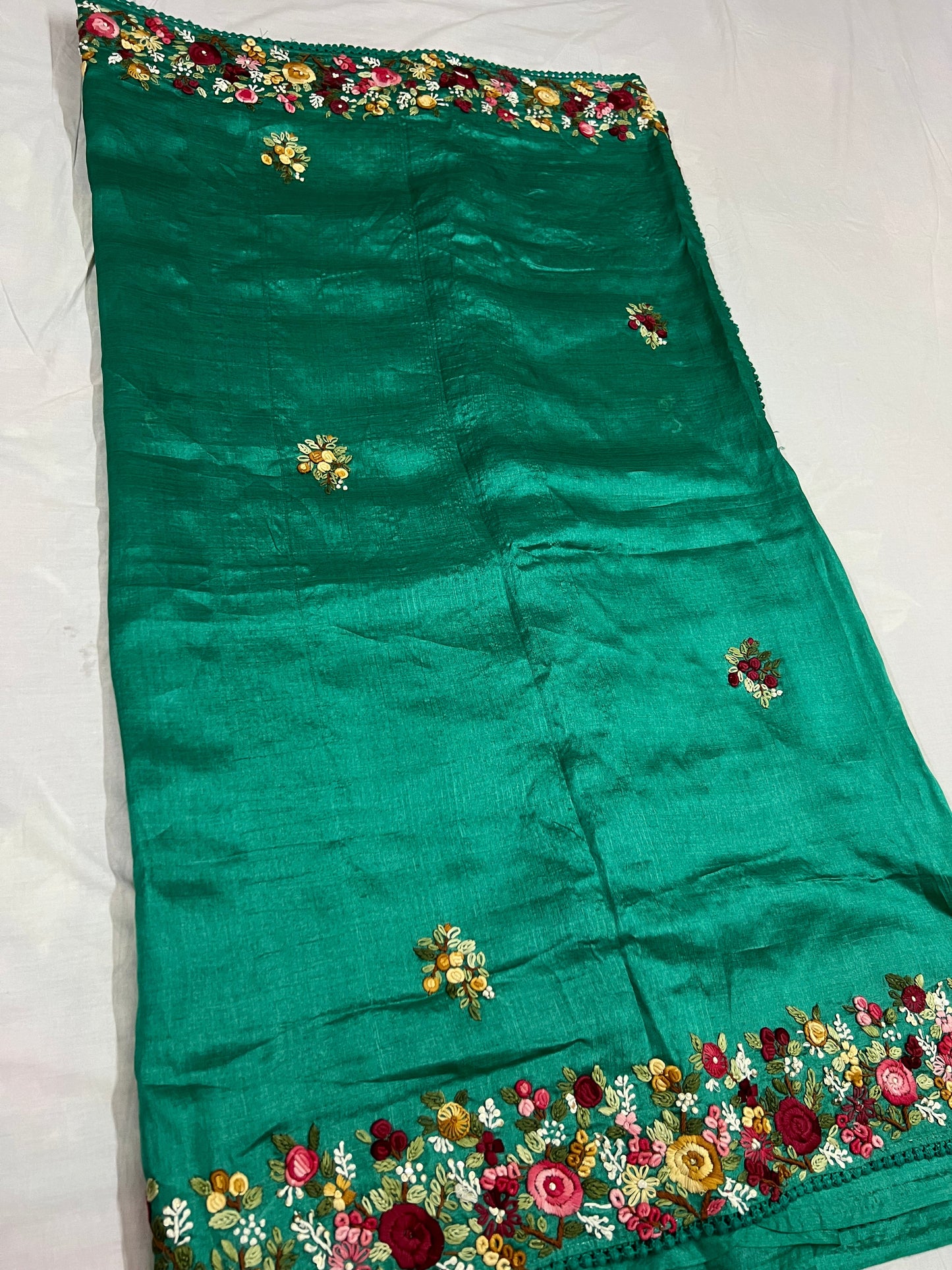 Tussar French knot inspired saree Saffronfashion