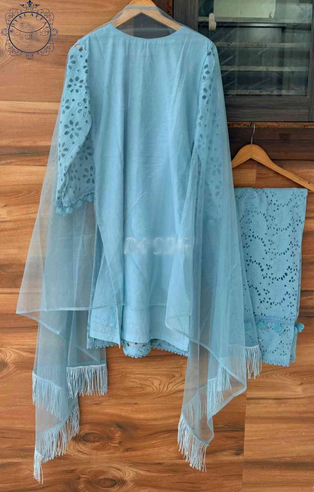 Chikankari stitched shirt set designer dress Saffronfashionindia