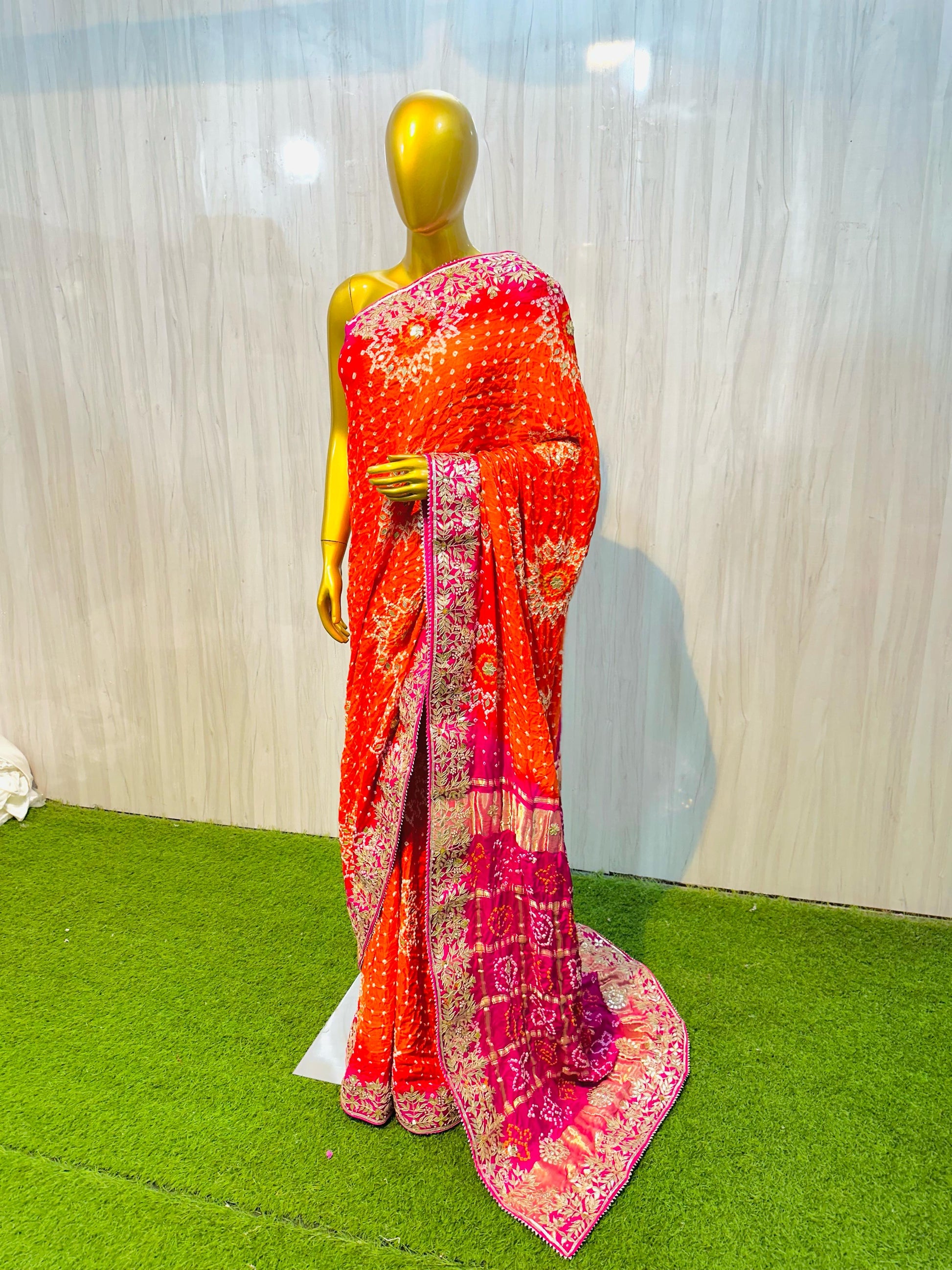 Handmade gajji silk saree gharchola pallu sarees blouse Saffronfashionindia