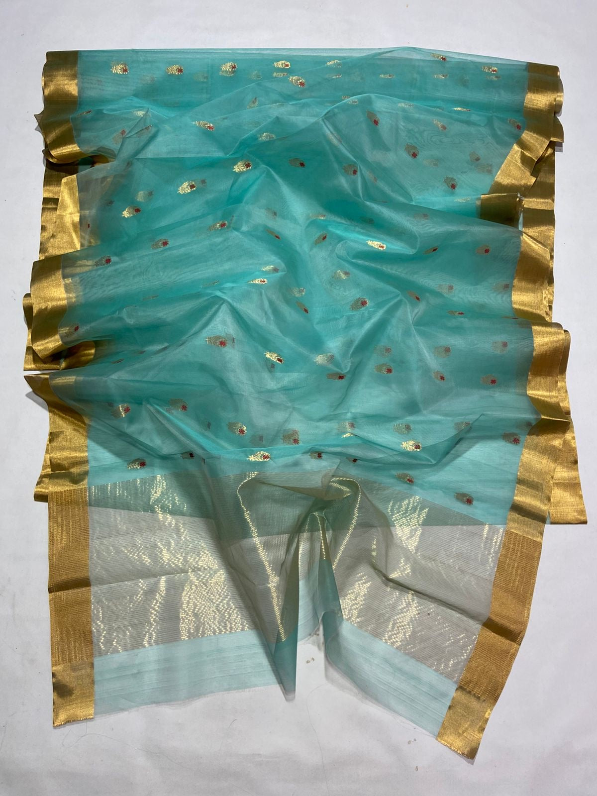 Firoza chanderi saree katan silk saree Indian sarees SaffronFashion
