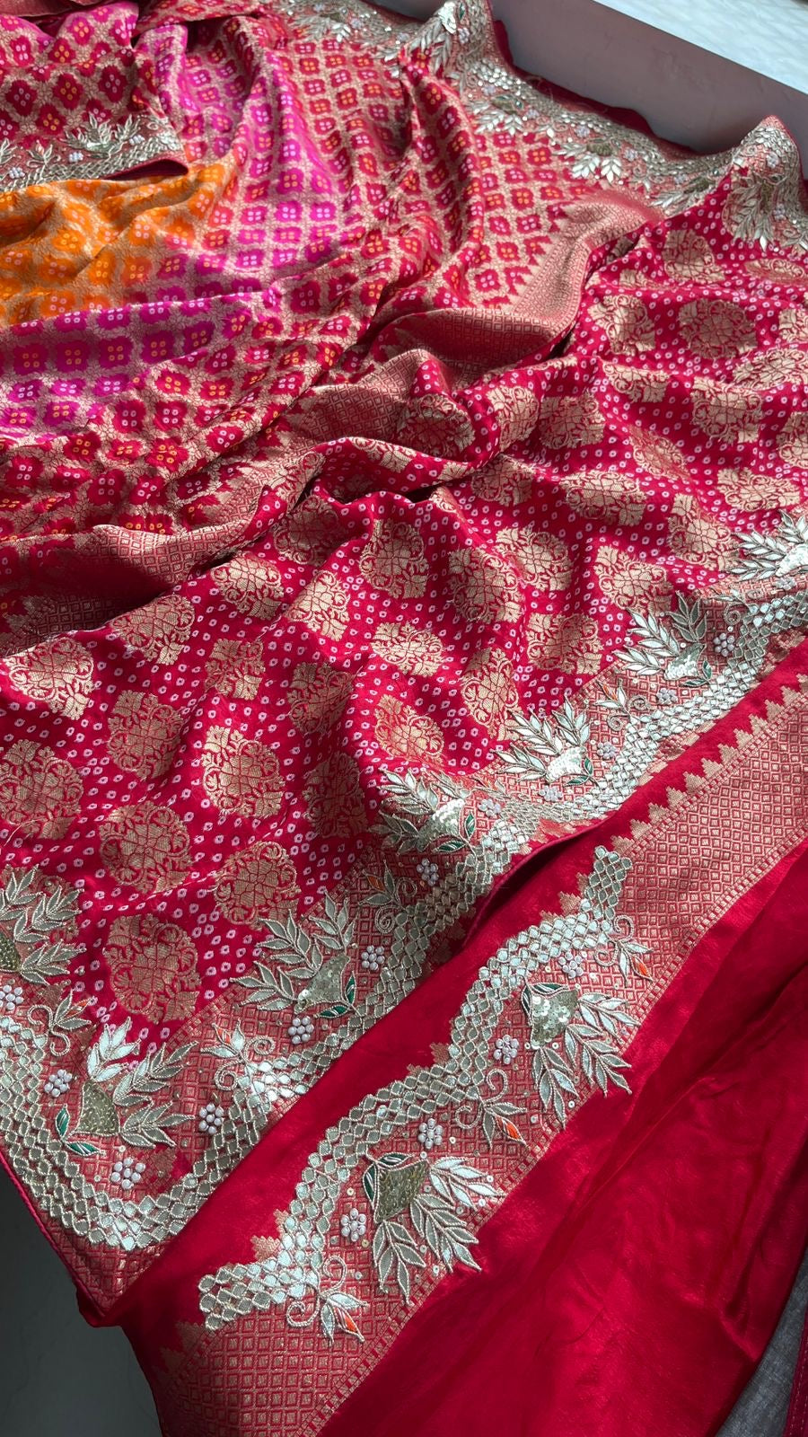 Bandhani saree Banarsi saree Indian sarees SaffronFashion