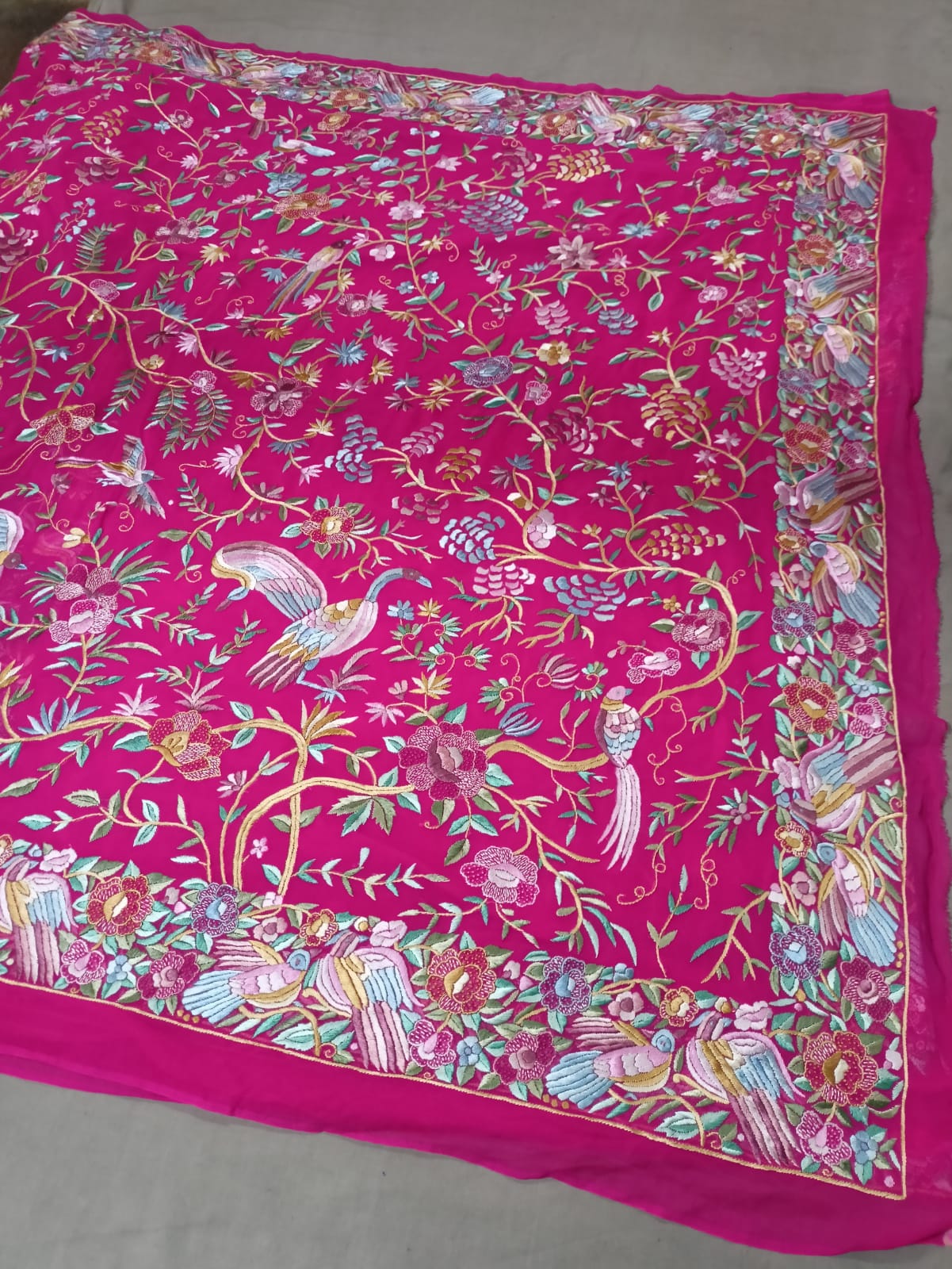 Pink Authentic Parsi Gara Saree - Saffronfashionindia