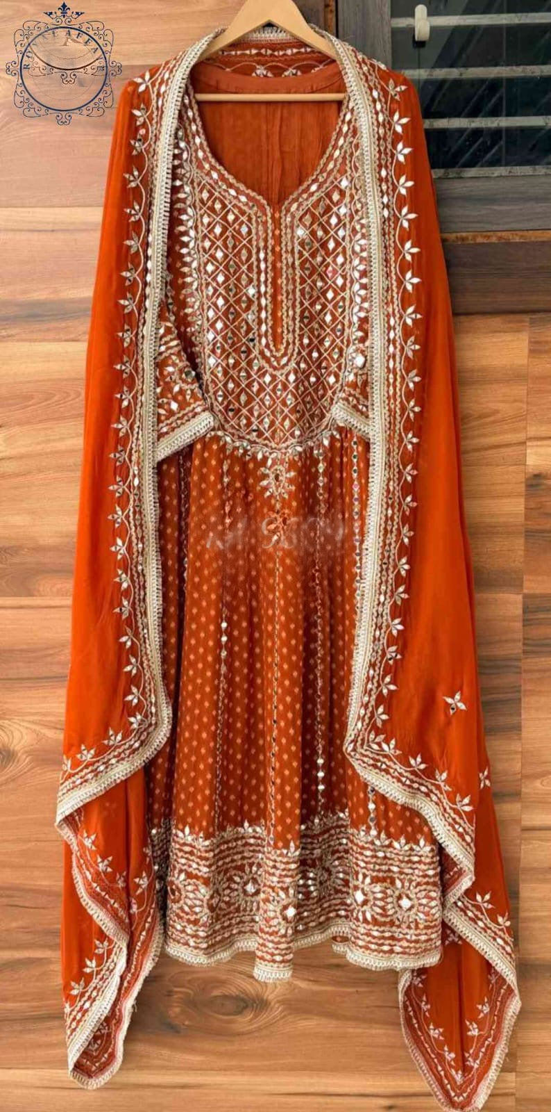 Designer inspired stitched Anarkali dress bridesmaids dresses SaffronFashion