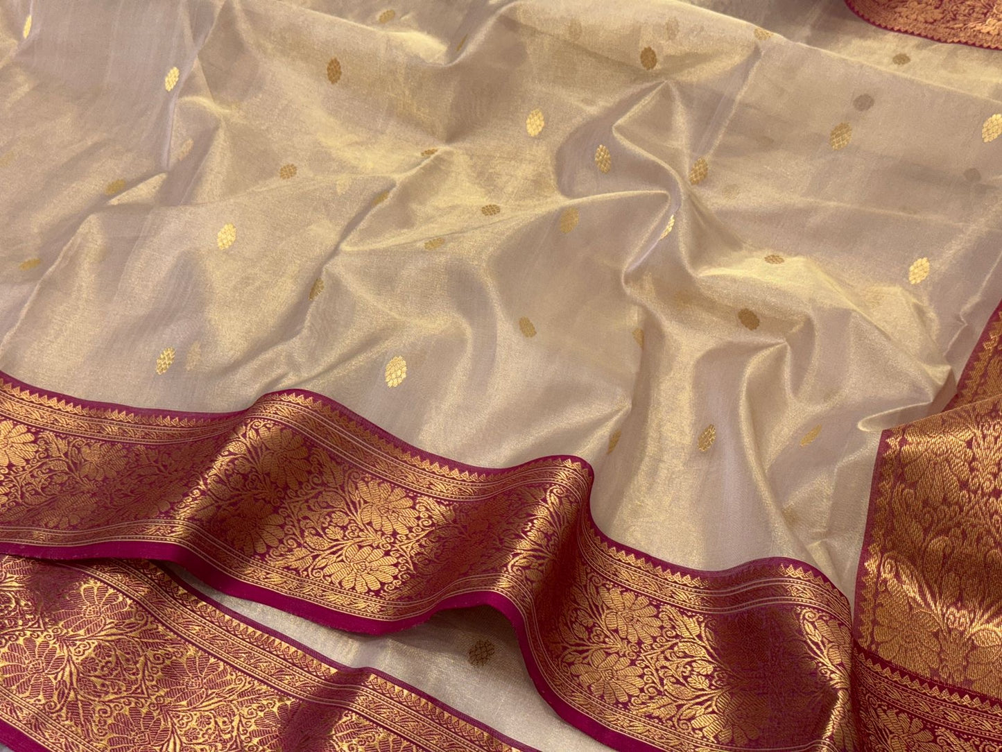 Luxury Chanderi Karan silk saree Indian sarees blouse - Saffronfashionindia