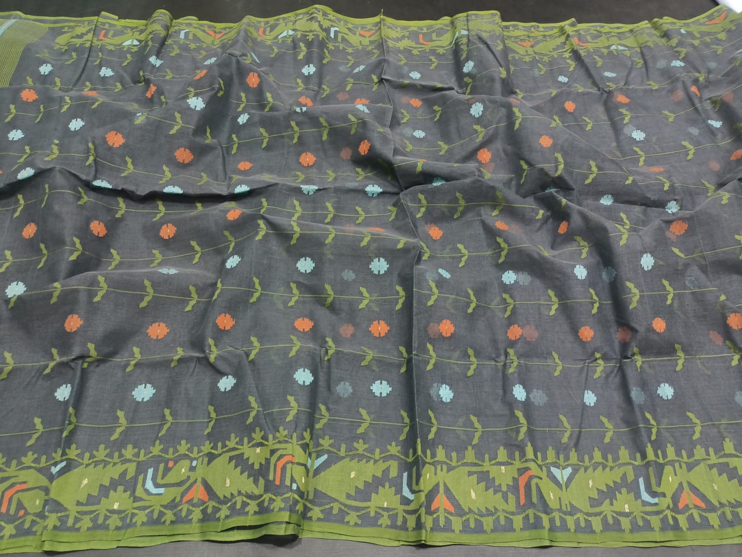 Nuzrat cotton jamdani Indian sarees - Saffronfashionindia