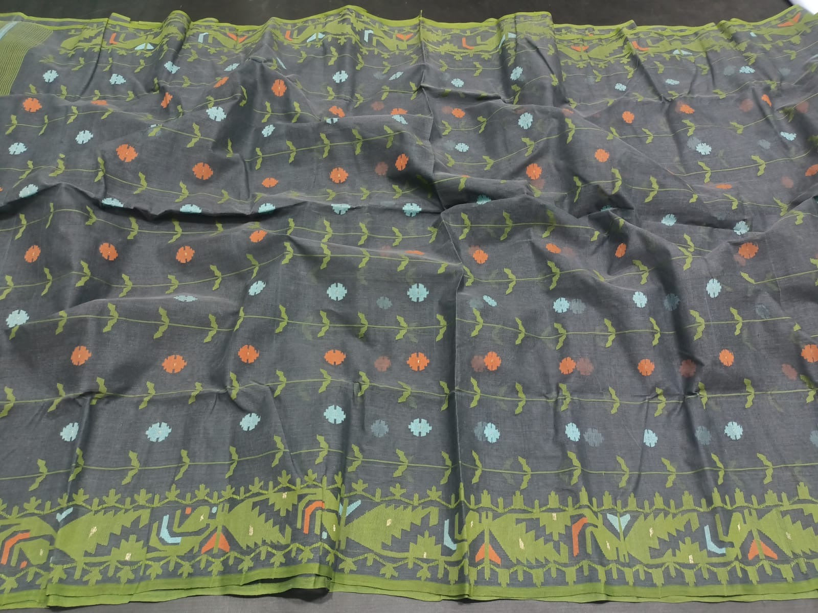 Nuzrat cotton jamdani Indian sarees - Saffronfashionindia