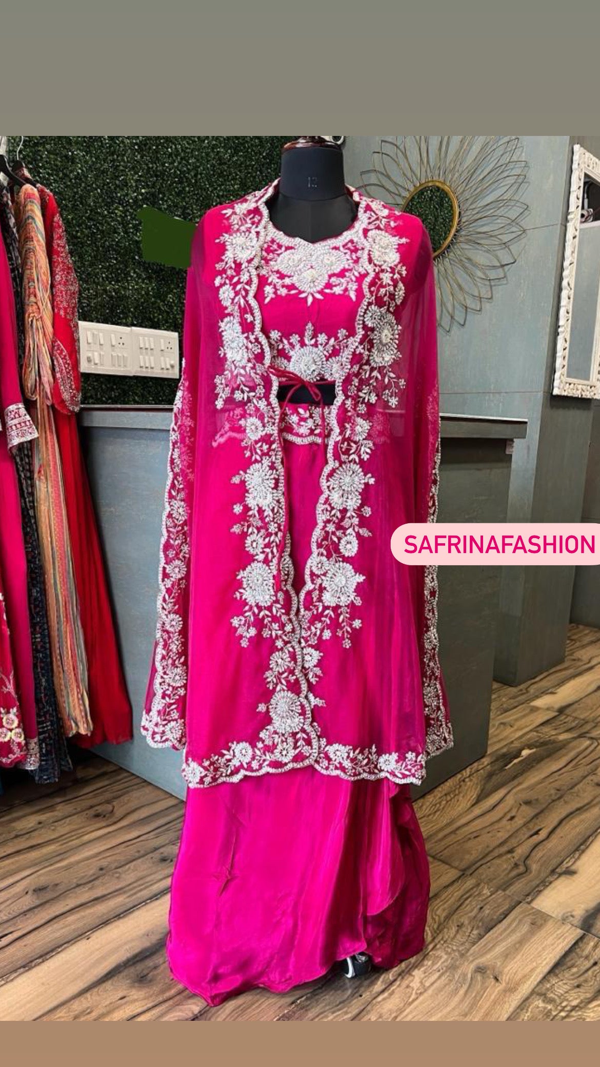 Pink Satin Organza Indowestern Dress Women Dress Sangeet Dress - Saffronfashionindia