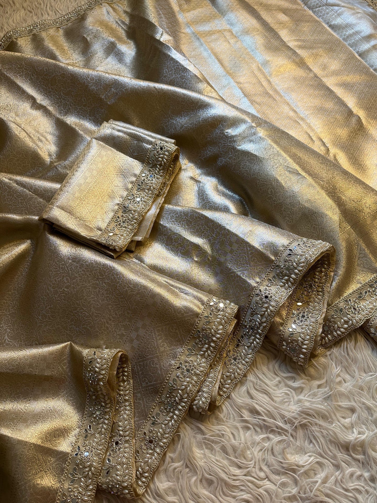 Malvika saree Kanjeevaram silk zari saree blouse SaffronFashion