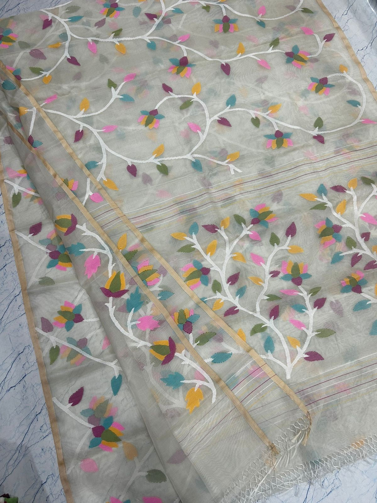 Mahima Tantuj jamdani Indian Bengal sarees - Saffronfashionindia