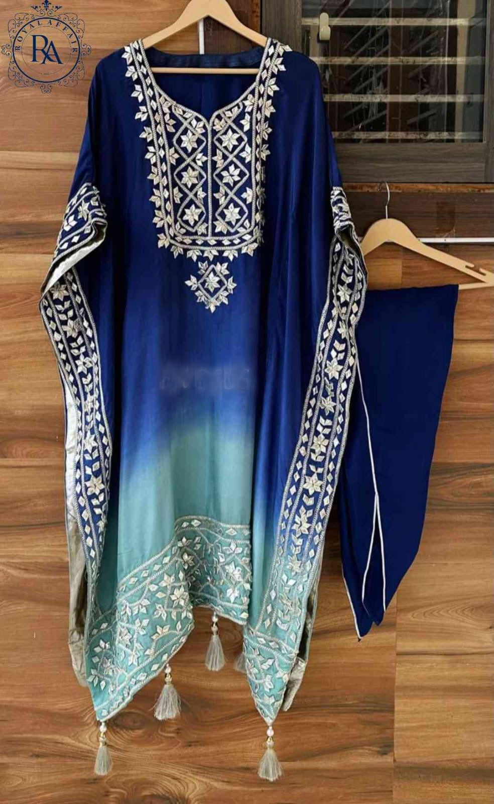 Kaftan Set Gottapatti kaftan party wear dresses - Saffronfashionindia