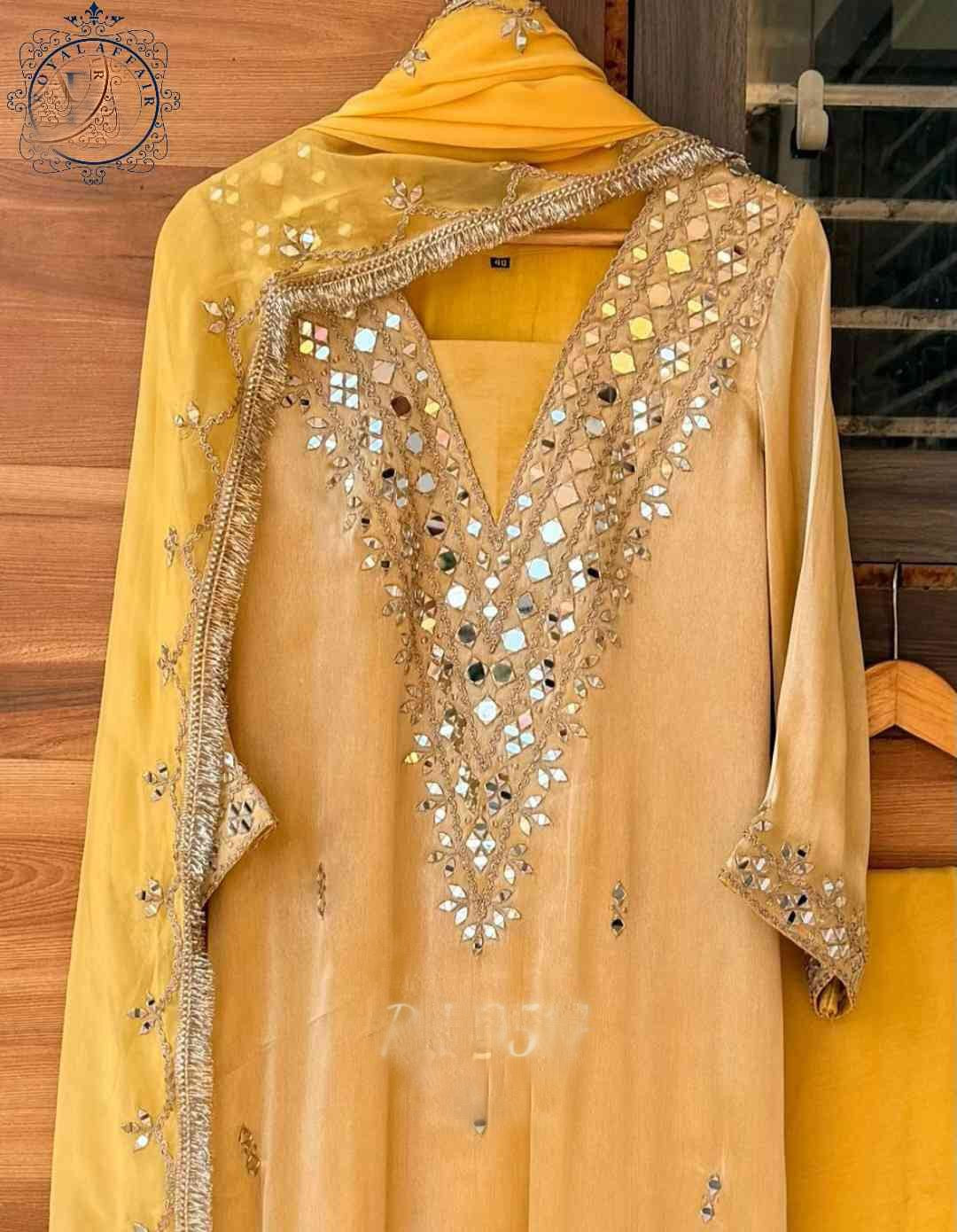 Bridesmaid tissue stitched dress women dresses Saffronfashionindia