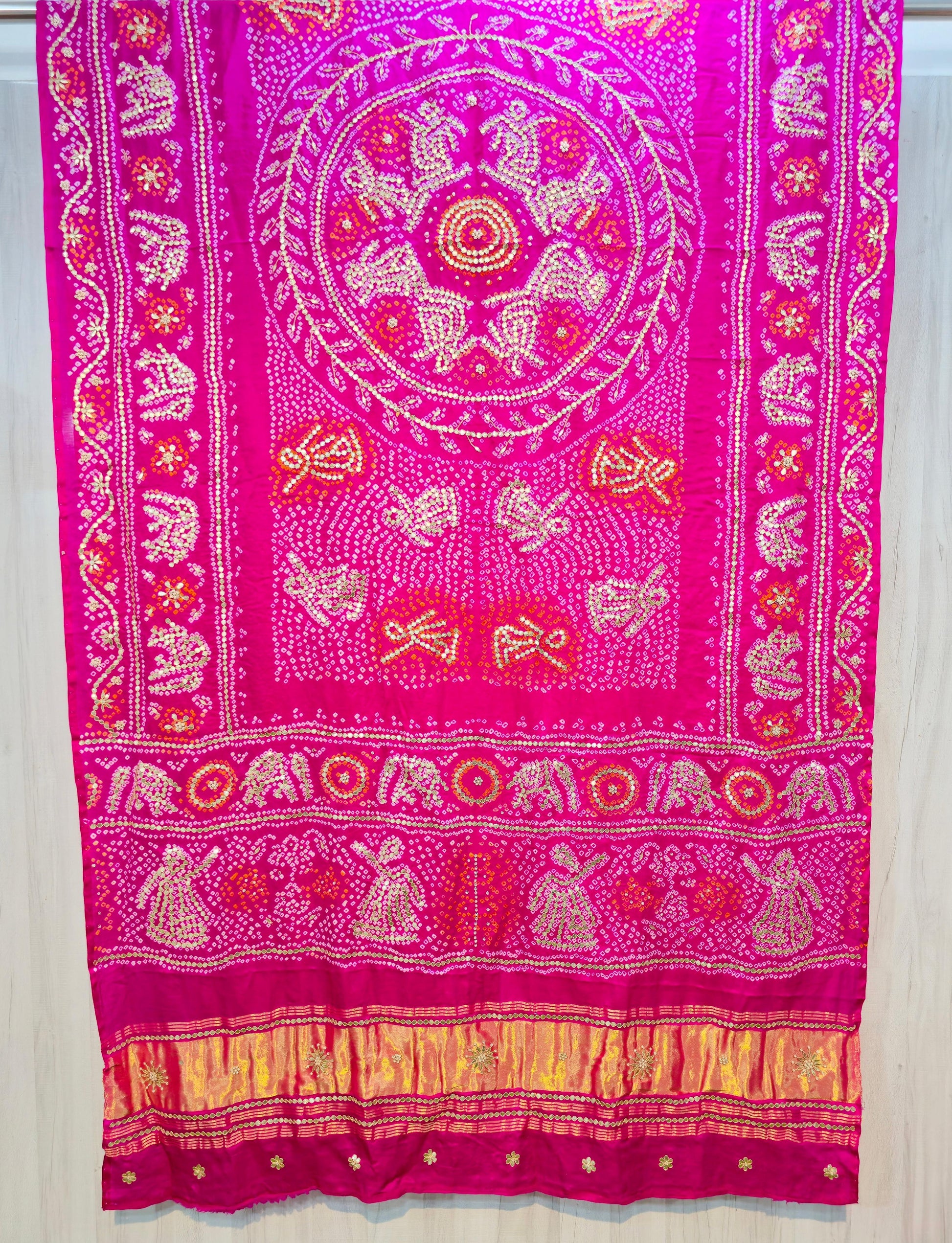 Pink handmade dupatta gajji silk dupatta gottapatti dupatta traditional dupatta SaffronFashion